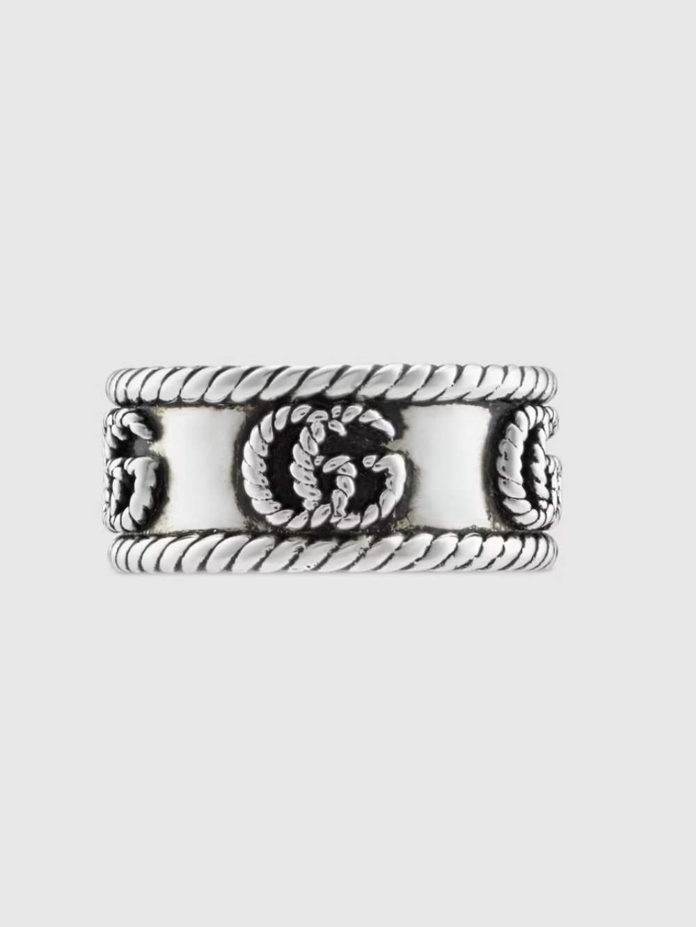 GUCCI MARMONT WIDE GG SILVER RING - Picture 2 of 5